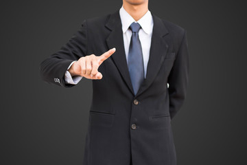 Businessman select Choice dark background.. 