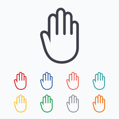 Fototapeta premium Hand sign icon. No Entry or stop symbol.