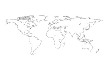 Fototapeta na wymiar Outline of world map