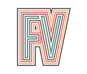 FV Retro Logo with Outline. suitable for new company.