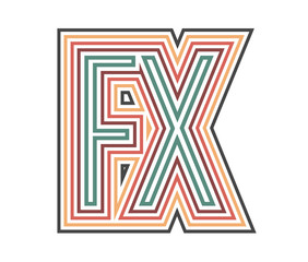 Fototapeta premium FX Retro Logo with Outline. suitable for new company.