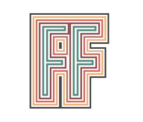 FF Retro Logo with Outline. suitable for new company.