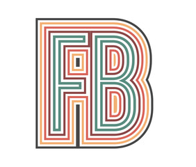 FB Retro Logo with Outline. suitable for new company.