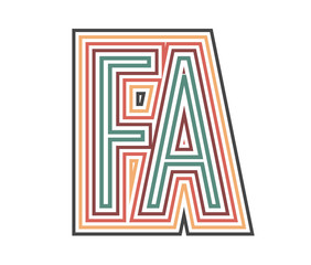 FA Retro Logo with Outline. suitable for new company.