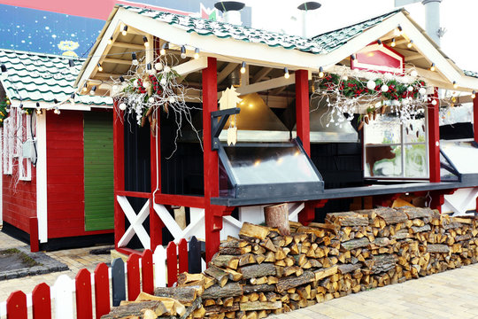 Kiosk at traditional Christmas fair