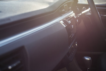 Detail of new modern car interior