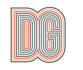 DG Retro Logo with Outline. suitable for new company.