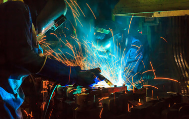 welder Industrial automotive part in factory