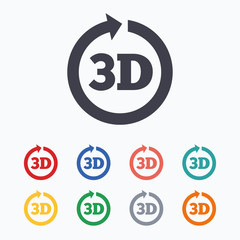 3D sign icon. 3D New technology symbol.