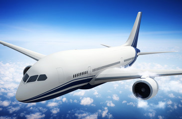 Naklejka na ściany i meble Airplane Skyline Horizon Flight Cloud Concept