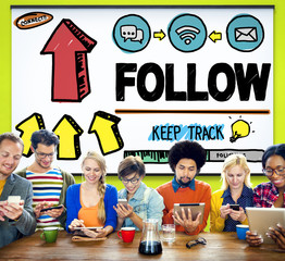 Follow Follower Following Connecting Networking Social Concept