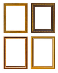 Gold frame Elegant vintage Isolated on white background