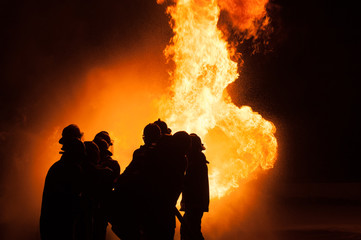 Fototapeta premium firefighters trainning
