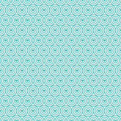 geometric heart and circles seamless pattern. Vector Illustration