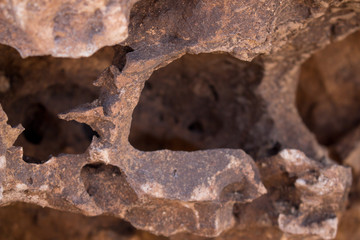 red stone on a blurred background