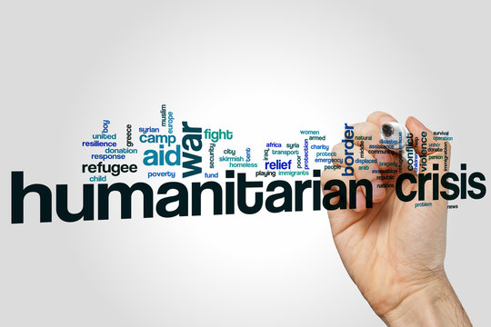 Humanitarian Crisis Word Cloud Concept