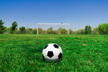 Soccer Ball with a Goal at a Field