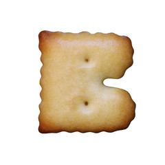 Bread sample letter b on white background.