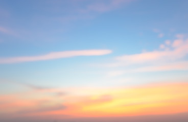 Fototapeta premium Abstract sunset sky background in soft focus