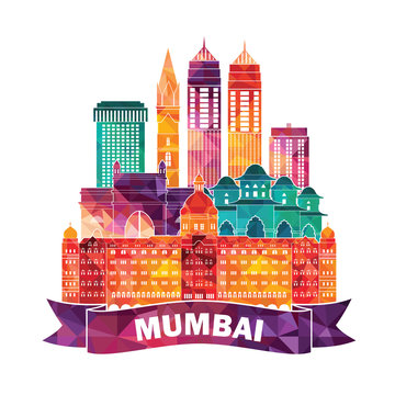 Mumbai colorful silhouette. Vector illustration