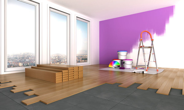 modern flooring and paint jobs