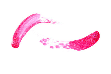 Nail polish (enamel) drops sample, isolated on white
