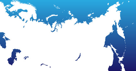 Karte von Russland - Blau
