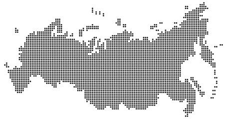 Fototapeta na wymiar Russland in Punkten - Schwarz