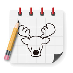 Fototapeta na wymiar reindeer doodle drawing