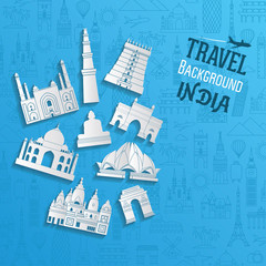 India travel background. Vector illustration