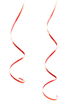red ribbon serpentine isolated