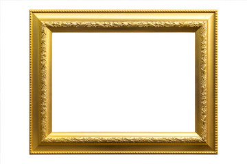 Fototapeta premium Antique golden frame isolated on white background