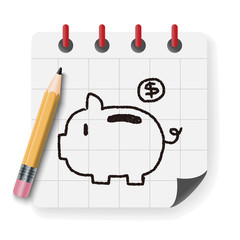 Piggybank doodle drawing