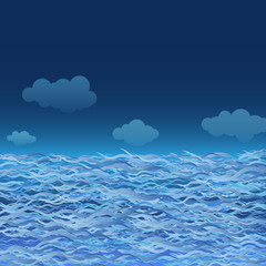 Fototapeta na wymiar Blue Waves. Abstract Background. Vector Illustration