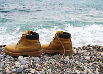 Shoes and Black sea