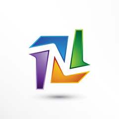 Colorful Letter N logo