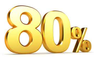 Golden percentage on a white background.