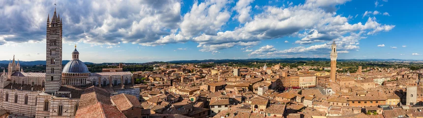 Rolgordijnen Siena, Italy panorama rooftop city view. Siena Cathedral and Mangia Tower © Photocreo Bednarek