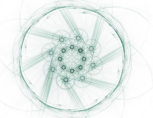 Elementary Particles series. Interplay of abstract fractal forms on the subject of nuclear physics science and graphic design.