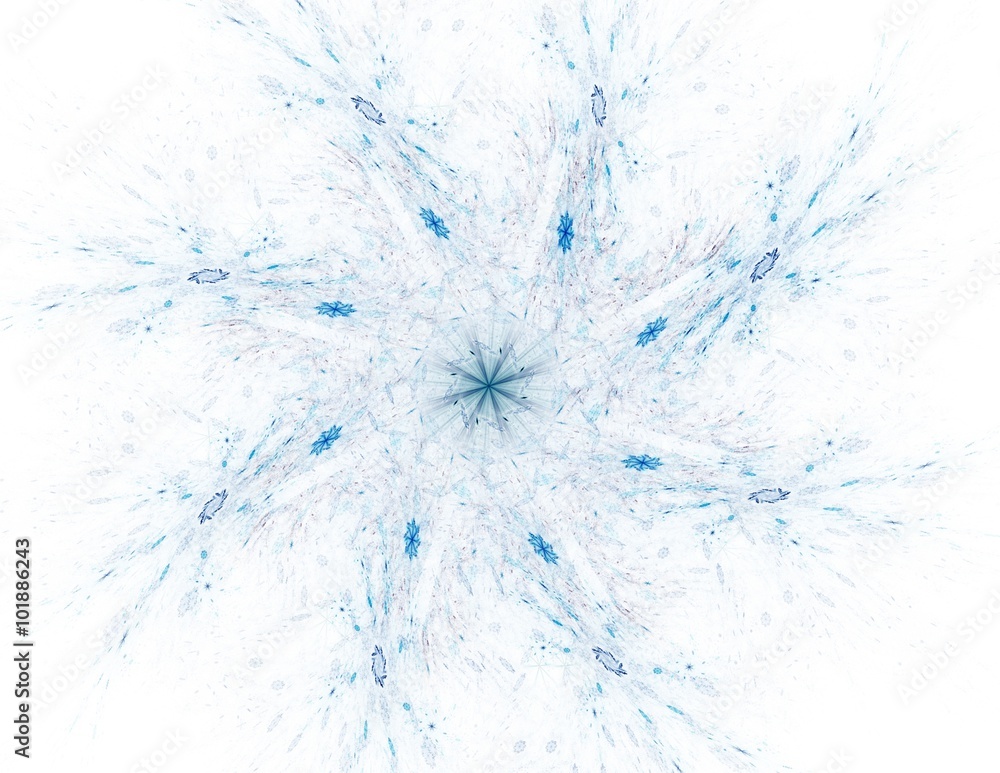 Poster elementary particles series. interplay of abstract fractal forms on the subject of nuclear physics s