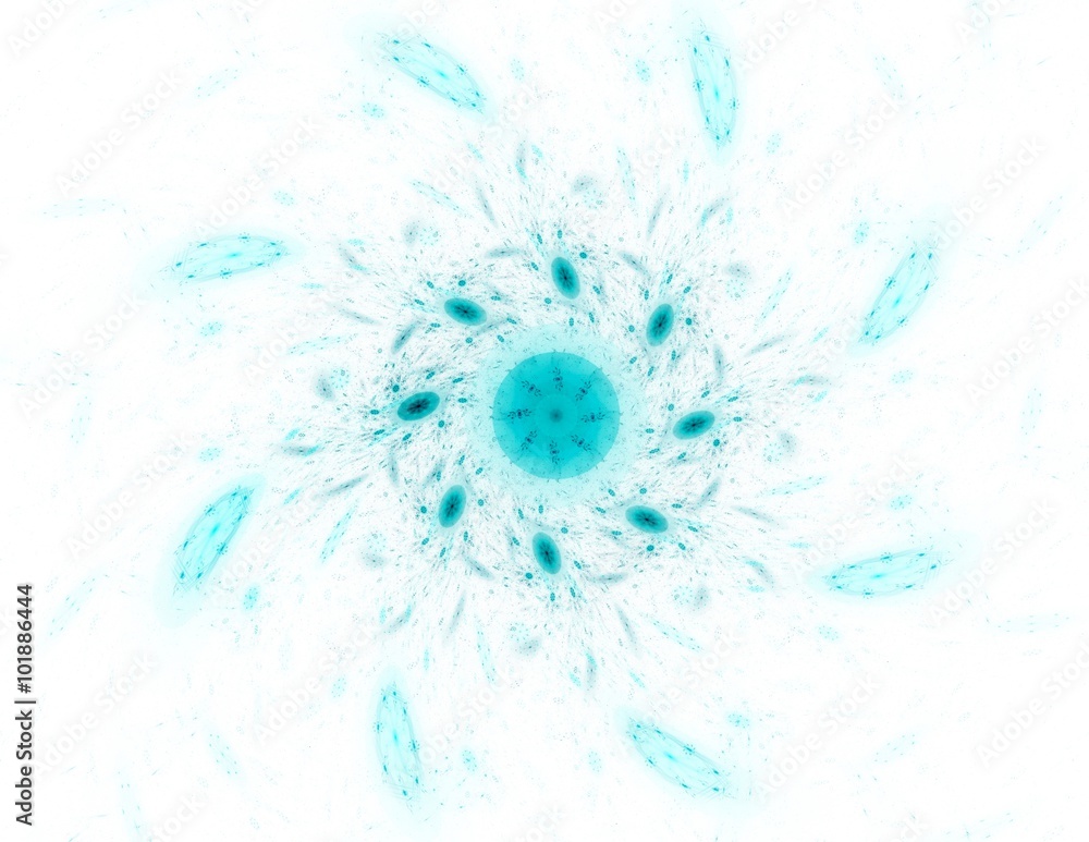 Aufkleber elementary particles series. interplay of abstract fractal forms on the subject of nuclear physics s