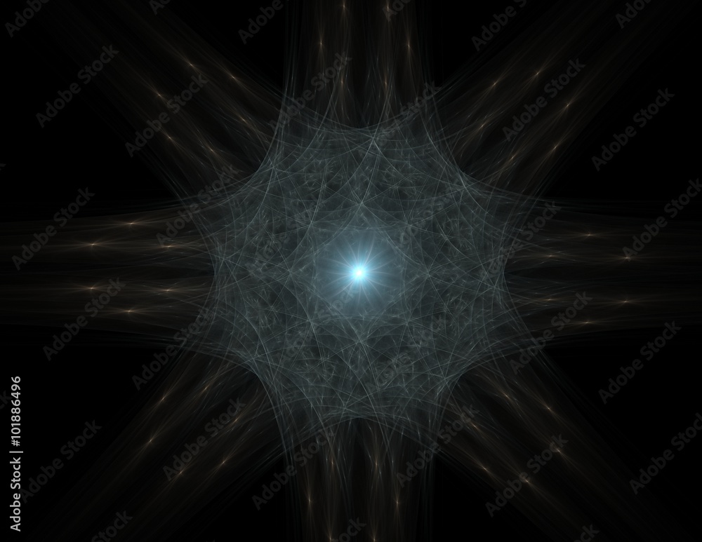 Aufkleber elementary particles series. interplay of abstract fractal forms on the subject of nuclear physics s