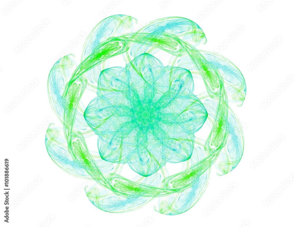 Aufkleber elementary particles series. interplay of abstract fractal forms on the subject of nuclear physics s