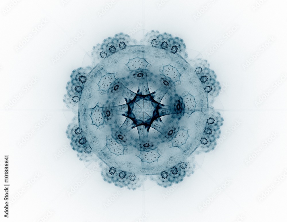 Poster elementary particles series. interplay of abstract fractal forms on the subject of nuclear physics s