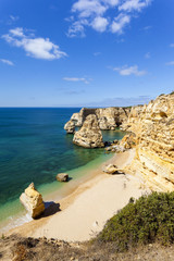 Idyllic beach praia da Marinha, Lagoa, Algarve