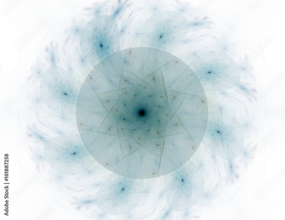 Poster elementary particles series. interplay of abstract fractal forms on the subject of nuclear physics s