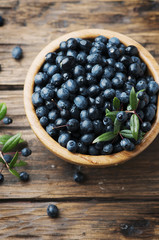 Myrtle berry on the wooden table