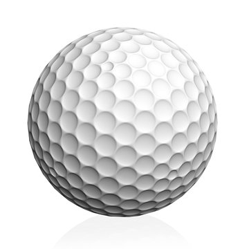 3d rendered simple golf ball isolated on white