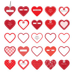 Valentine's day hearts mega set isolated on white.  - obrazy, fototapety, plakaty