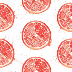 Grapefruit watercolor seamless pattern - 101890438